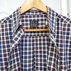 Jos. A. Bank Button Shirt, Med, Blue/Purple,